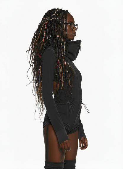 Eclipse Mask Hood Utility Black Romper