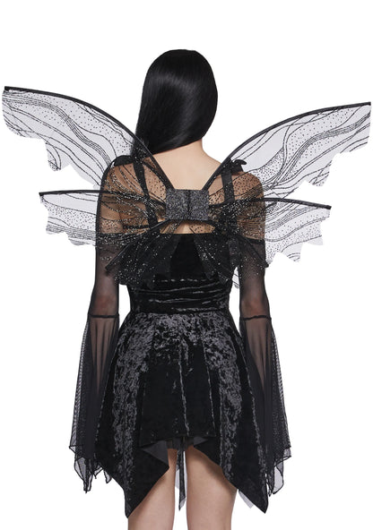 Dark Fairy Wings – Iridescent Black
