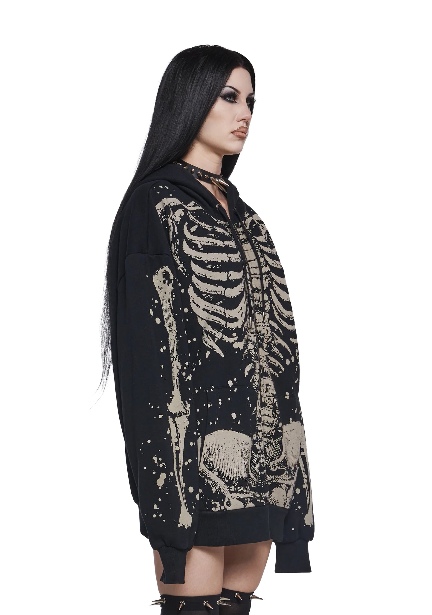 Skeleton Stories Oversized Zip Hoodie