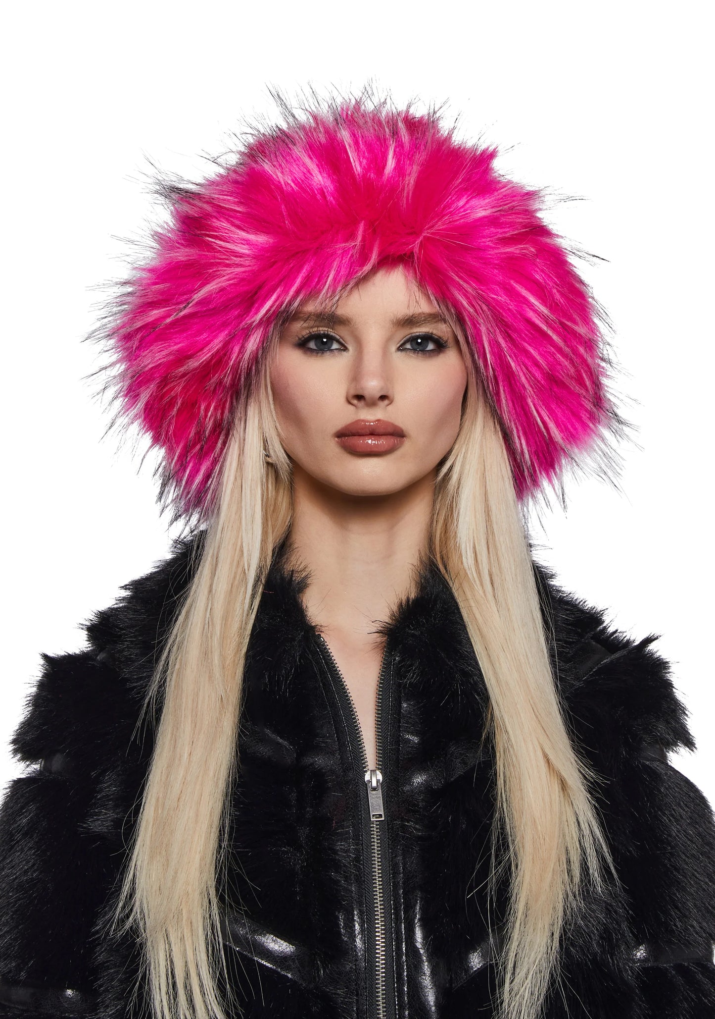 Faux Fur Bucket Hat — pink