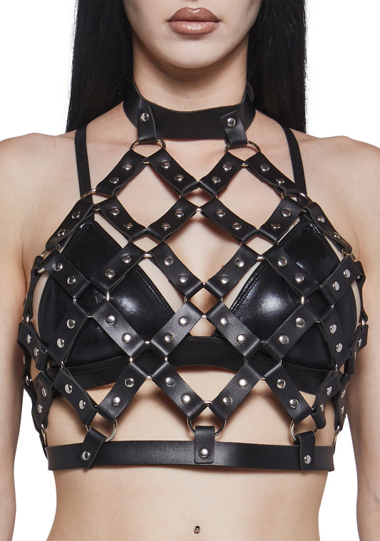 Safe Words Chest Harness – Black
