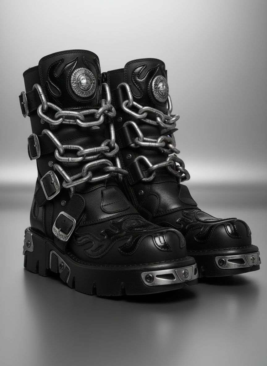 CHAINS BOOTS - BLACK