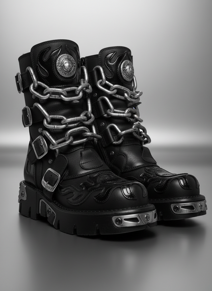 CHAINS BOOTS - BLACK