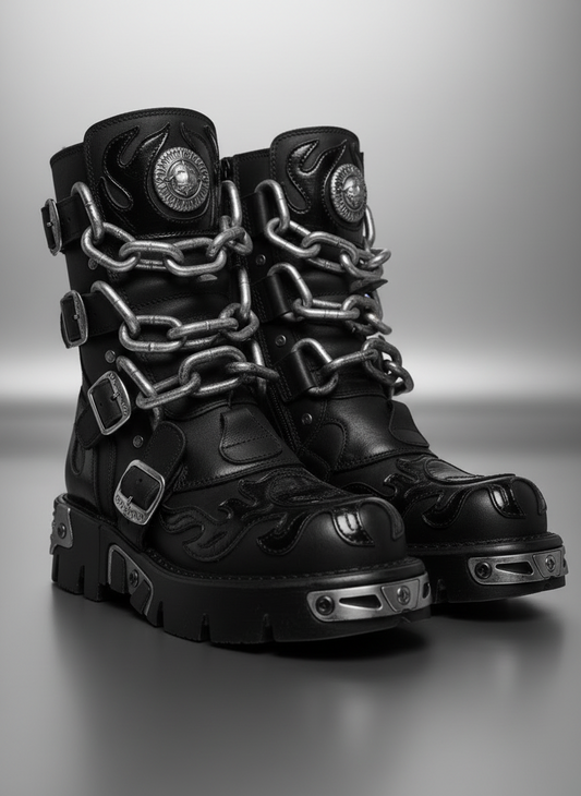 CHAINS BOOTS - BLACK
