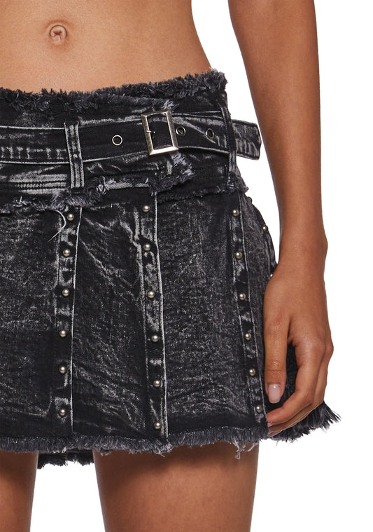 REBEL Acid Wash Mini Skirt