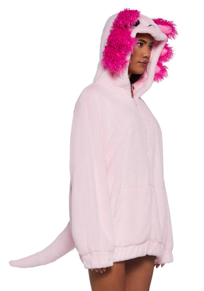 AXOLOTL DREAM FAUX FUR HOODIE