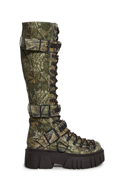 COMBAT KNEE HIGH BOOTS - FOREST