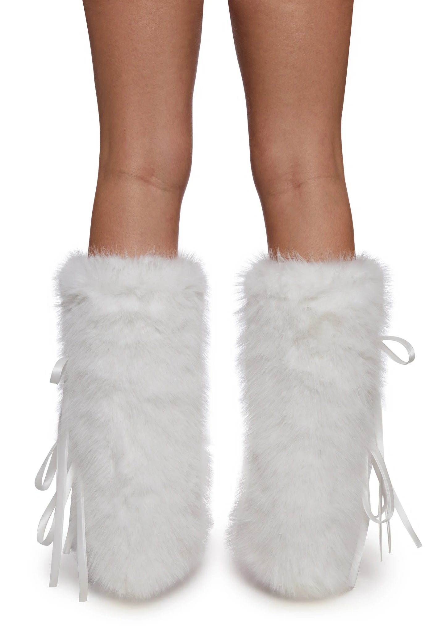 WHITE BOWS Leg Warmers
