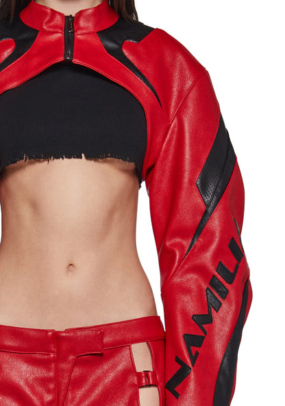 Vanta Choker Moto Cropped Jacket