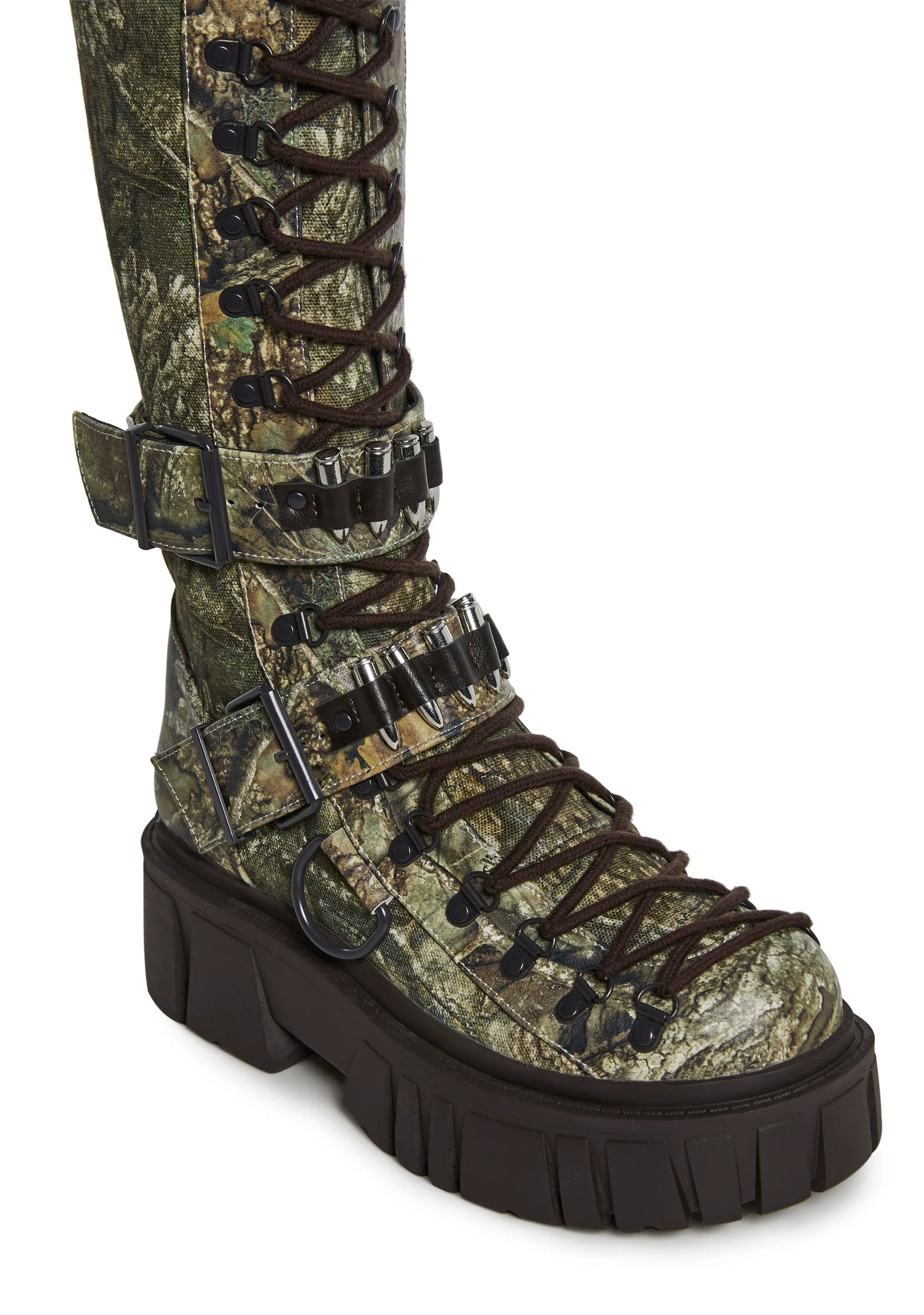 COMBAT KNEE HIGH BOOTS - FOREST