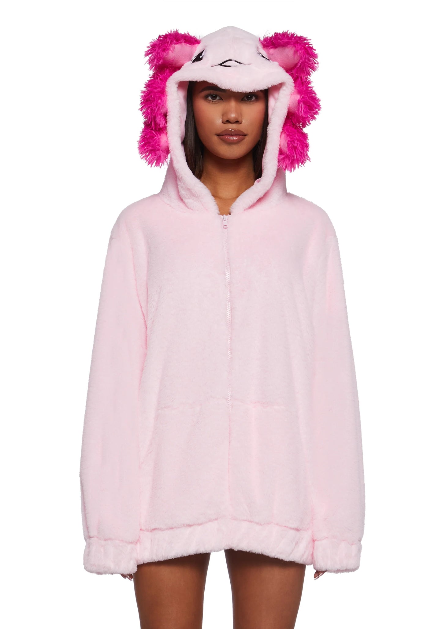 AXOLOTL DREAM FAUX FUR HOODIE