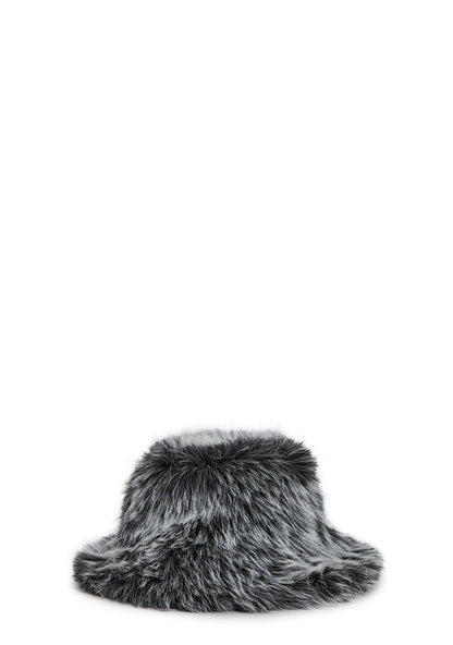 MIDNIGHT FAUX FUR BUCKET HAT & SHOULDER BAG
