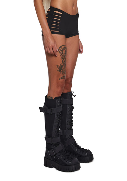 Fracture Shred Jersey Shorts - Black