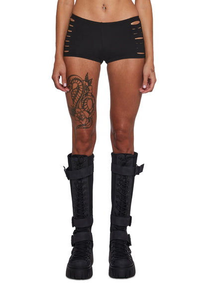 Fracture Shred Jersey Shorts - Black