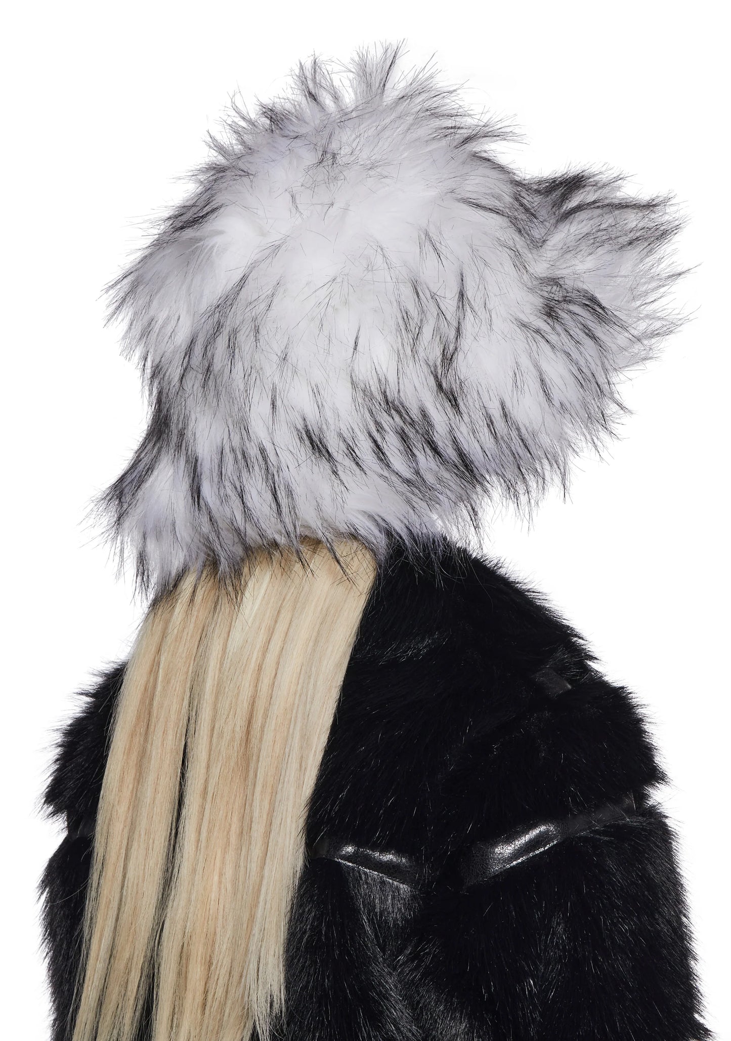 Faux Fur Bucket Hat — Dirty White