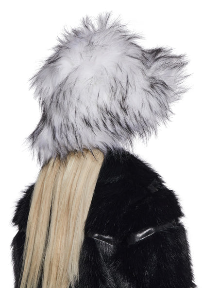 Faux Fur Bucket Hat — Dirty White