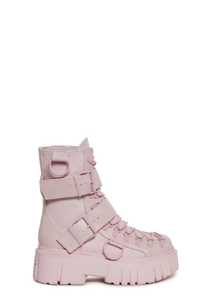 ROGUE CLASH COMBAT BOOTS - PINK