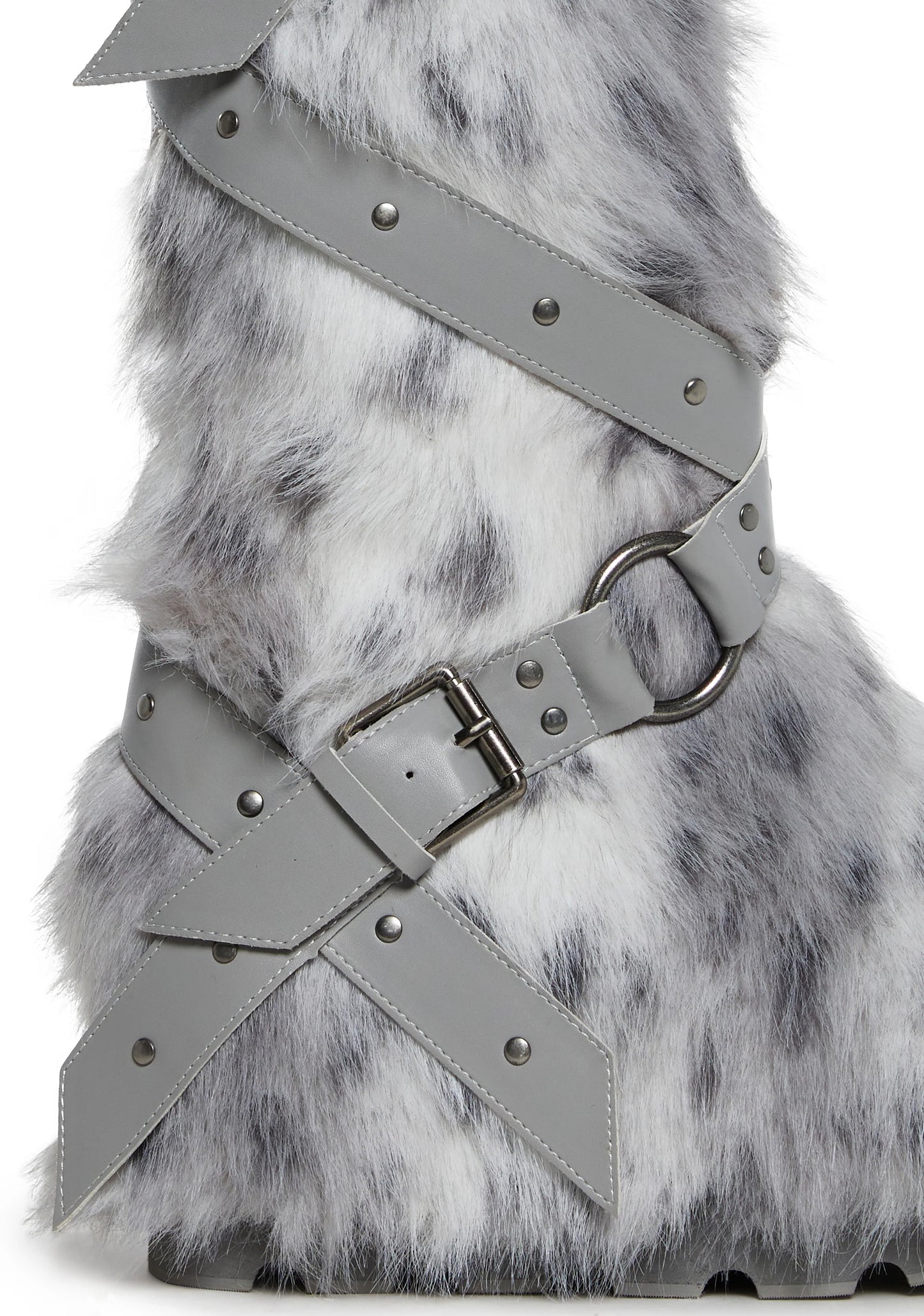 White High Faux Fur Boots