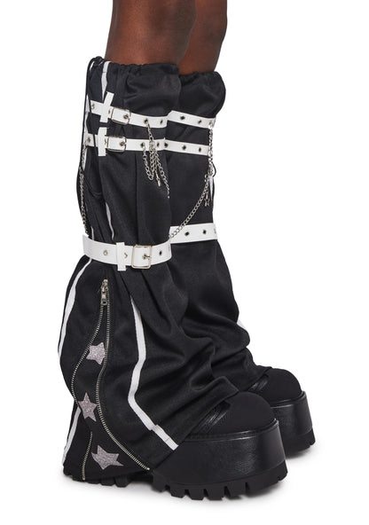 Star Leg Warmers With Buckles