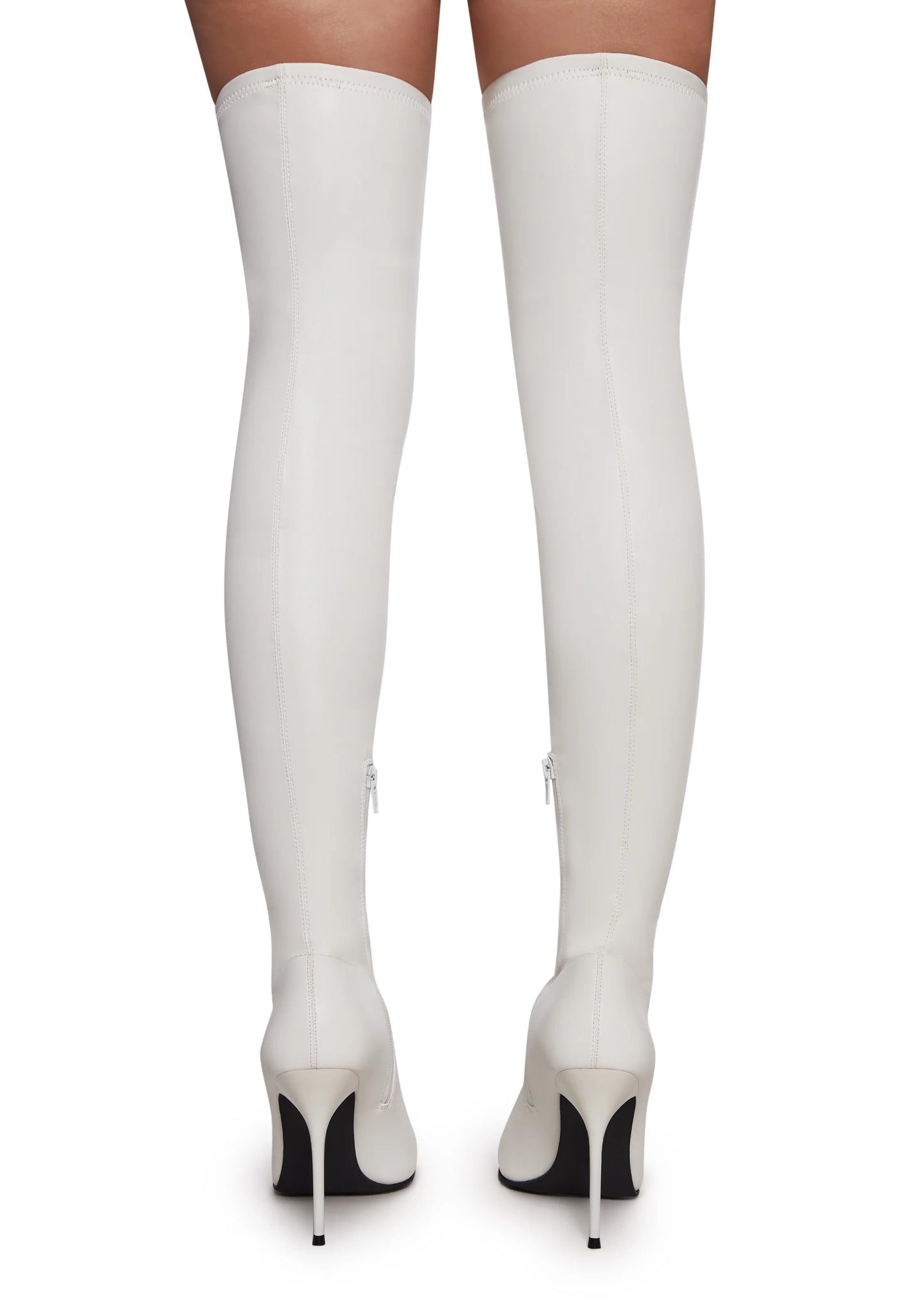 Thigh High Stretch Boots - White