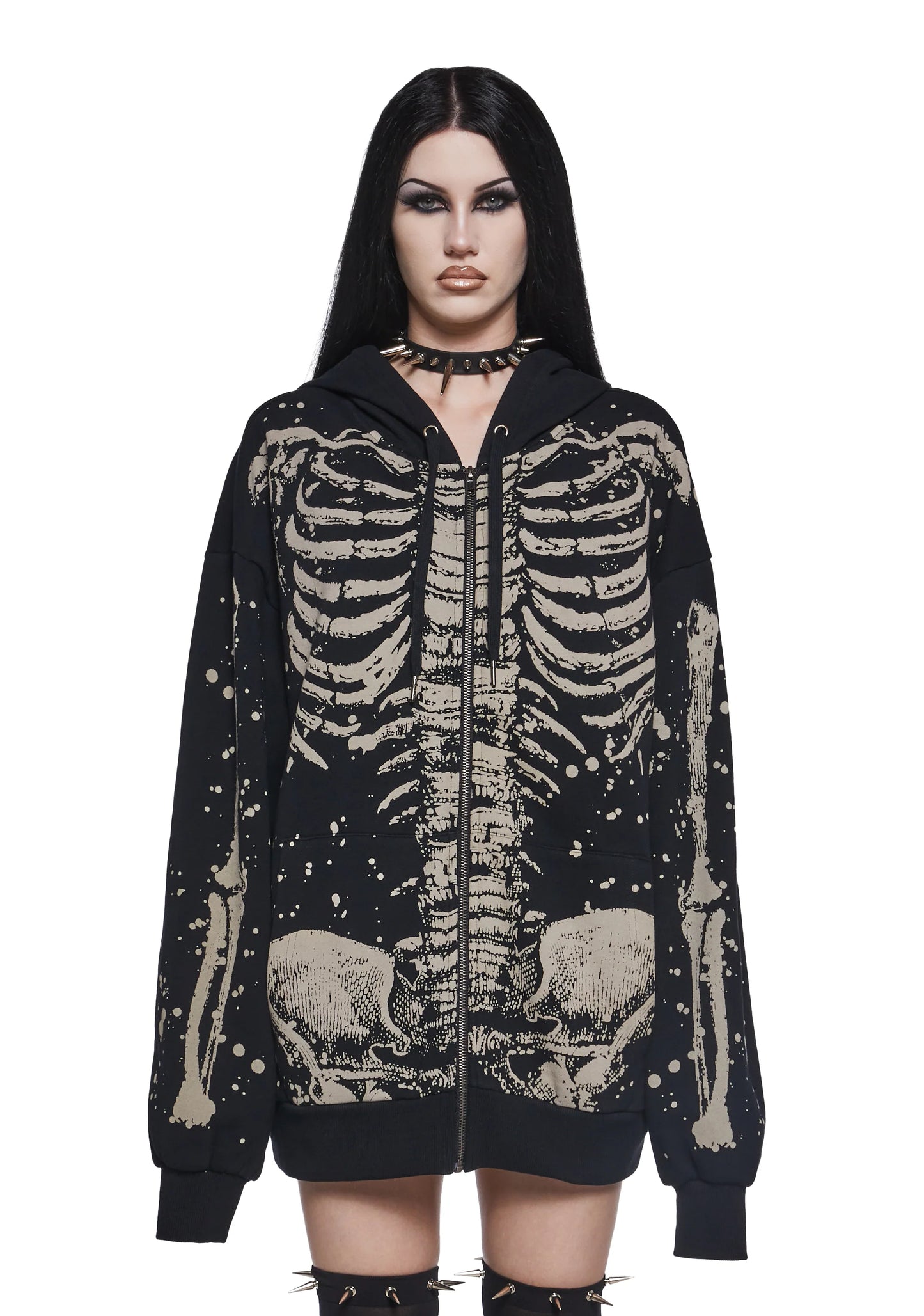 Skeleton Stories Oversized Zip Hoodie