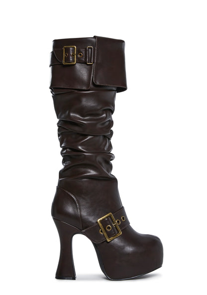 SAND SPELL Slouchy Boots - Brown