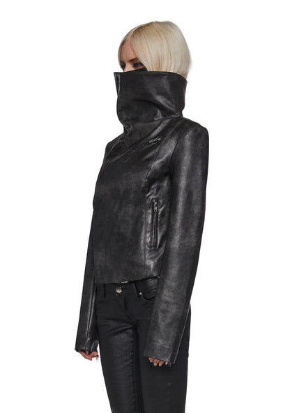 PIRIN Asymmetrical Vegan Leather Jacket