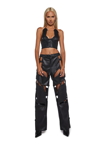 Vanta Moto Cut-Out Armor Pants — Black