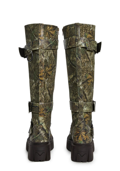COMBAT KNEE HIGH BOOTS - FOREST