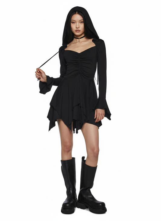 Fairy Hooded Mini — Black