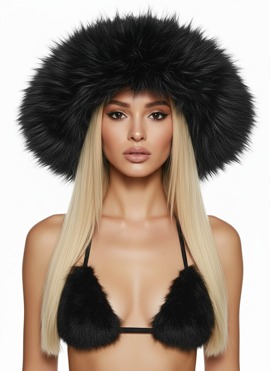Chamber Faux Fur Bucket Hat — Gray
