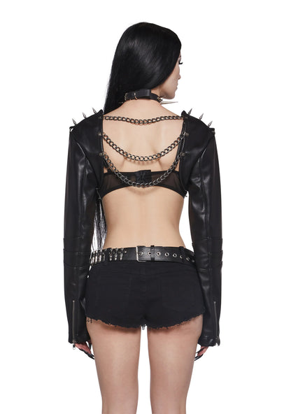 Metal Siren Spiked Shrug – Black