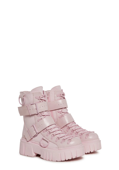 ROGUE CLASH COMBAT BOOTS - PINK
