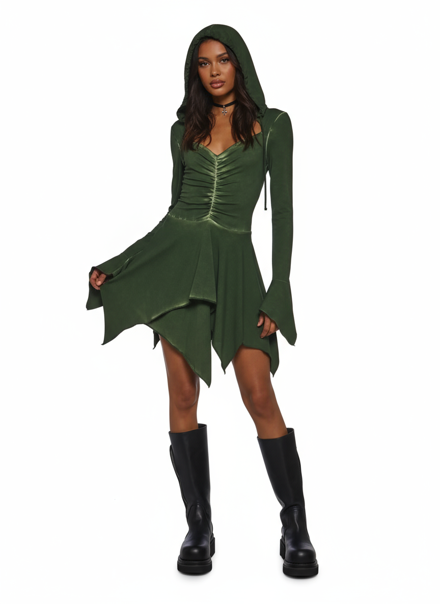 Fairy Hooded Mini — Green