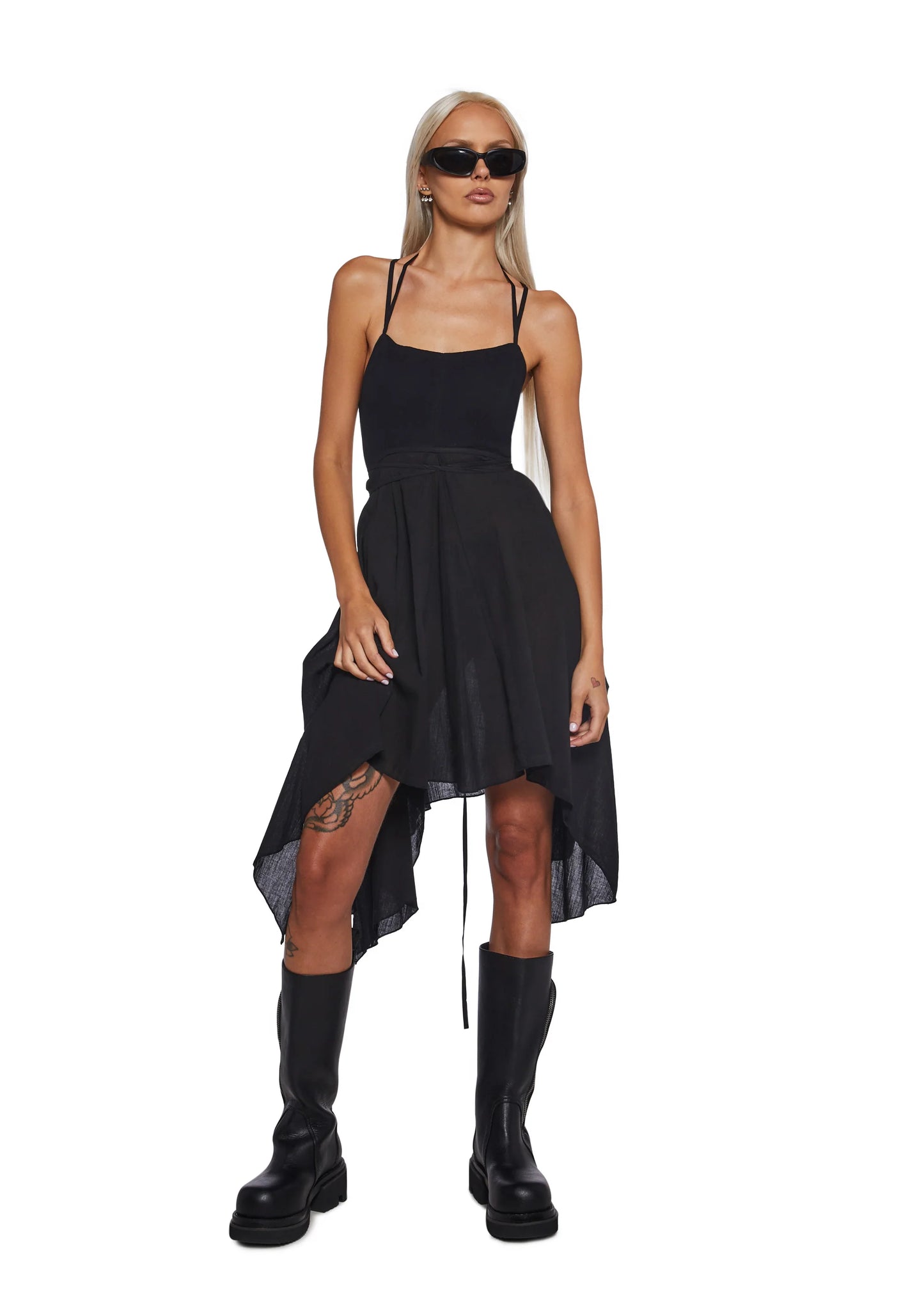 Signal Open Side Handkerchief Dress