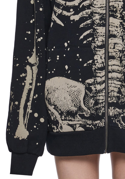 Skeleton Stories Oversized Zip Hoodie