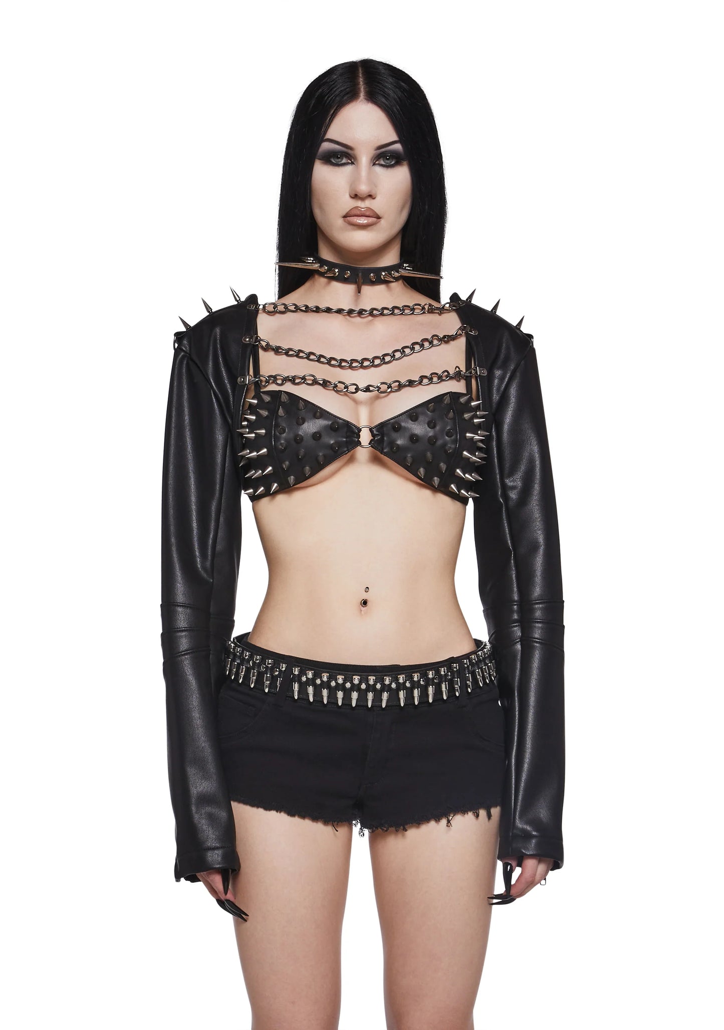 Metal Siren Spiked Shrug – Black