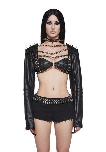 Metal Siren Spiked Shrug – Black