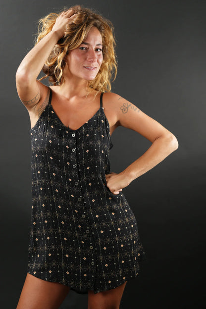 SIA Mini Dress In Black Fireworks Print