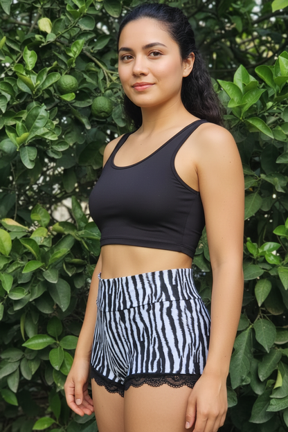 Booty Yoga Shorts in Zebra Print - FINAL SALE !