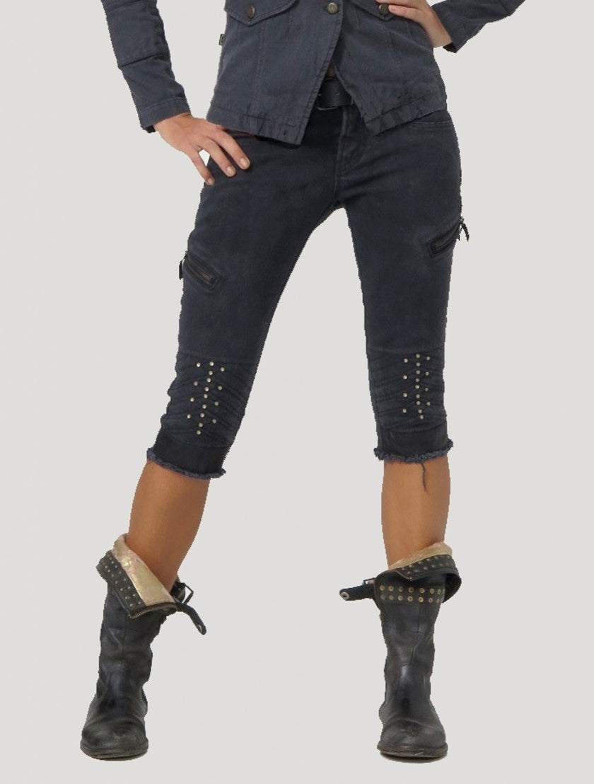 GAZELLE ¾ Denim Pants In Black