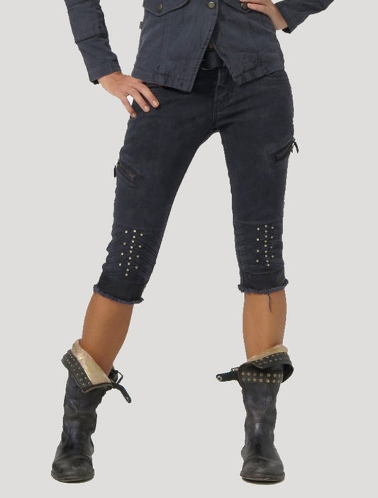 GAZELLE ¾ Denim Pants In Black
