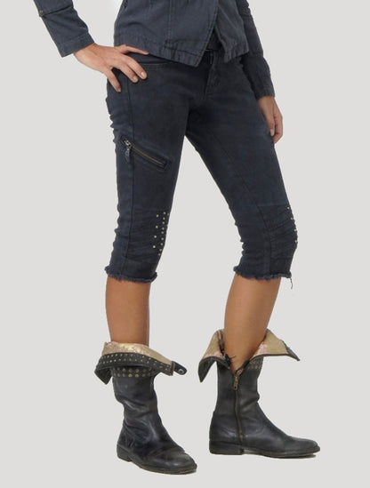 GAZELLE ¾ Denim Pants In Black