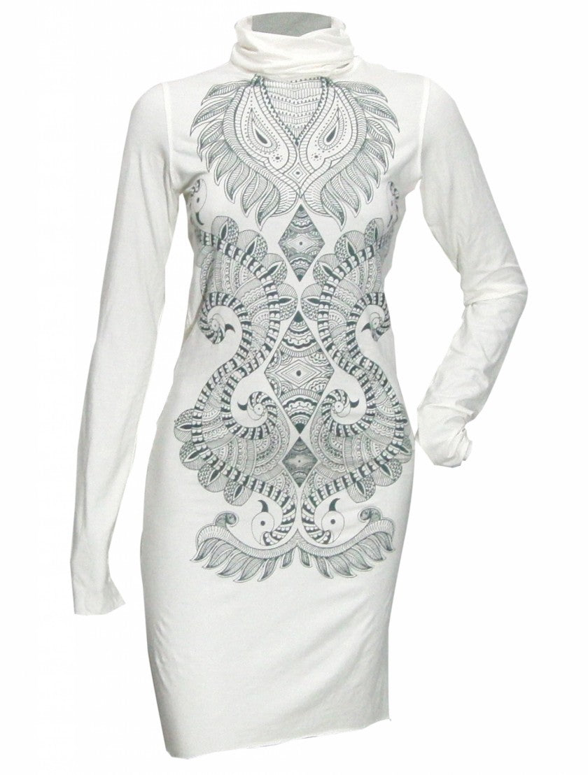 MAHA Long Sleeves Midi Dress In Off-White