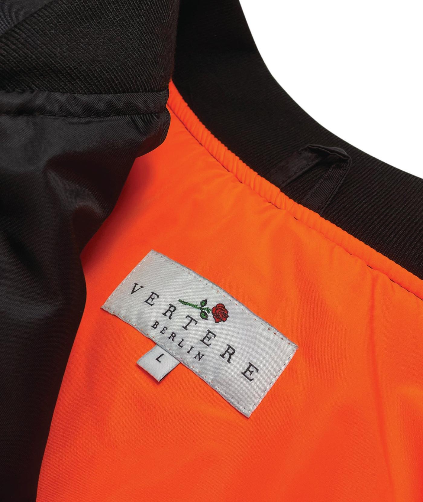 Vertere Berlin Unisex Embroidered Logo Padded Bomber Jacket In Black