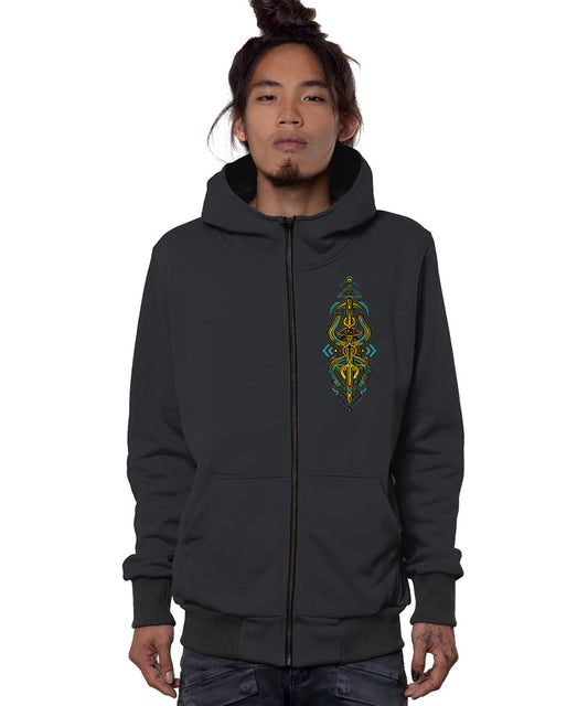 KANDULA Zip Hood In Dark Grey