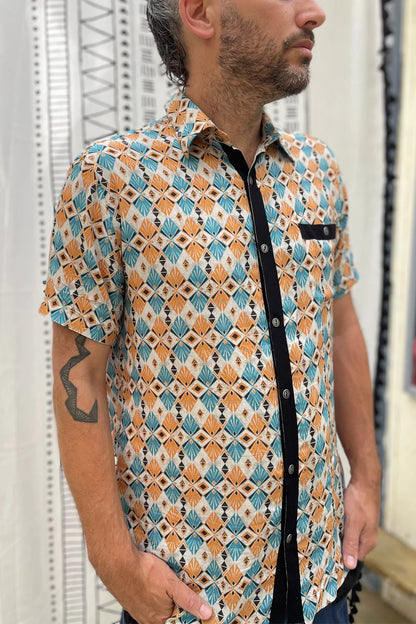 RETRO UNISEX Button Short Sleeve Shirt