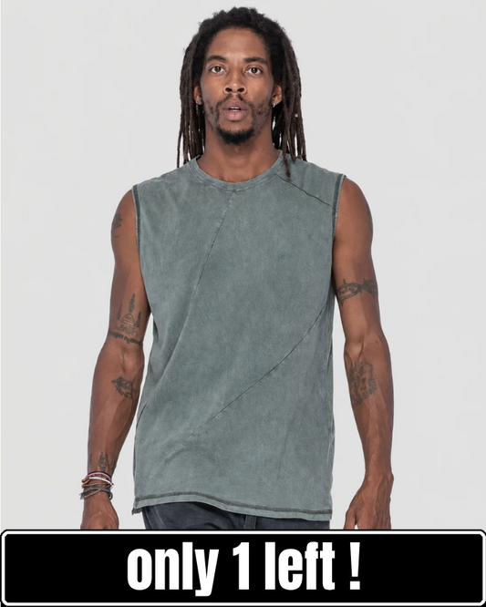 FASTBACK Sleeveless Tee In Washed Green