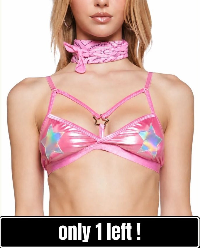 Western Stardust Bra Top - Pink