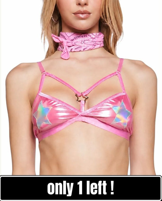 Western Stardust Bra Top - Pink